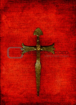 Cross on red