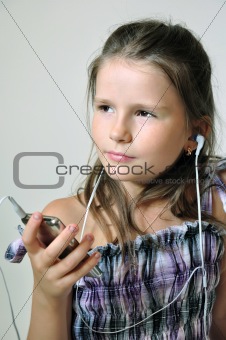 Child enjoying christian music