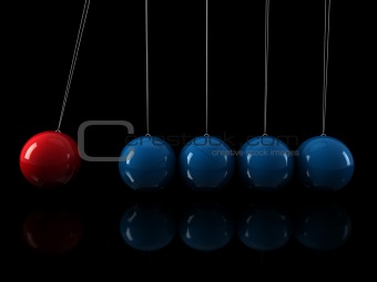 3d red blue pendulum
