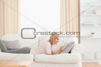Beautiful woman using a tablet computer