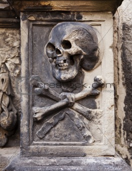 Skull And Crossbones On Headstone