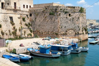Gallipoli, Apulia - Angevin castle with fishing boats