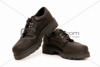 Heavy duty boots isolated on the white background