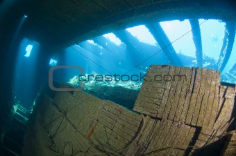 Tiles in the hold of a large shipwreck