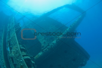 Bridge section of a large shipwreck