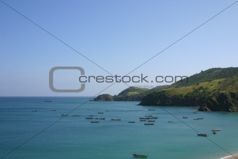 Bay with fishing boats