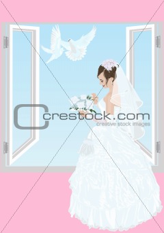 The bride at the window