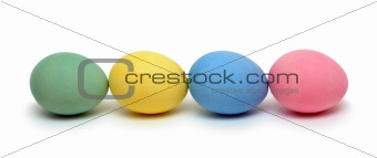 easter - colored eggs on white