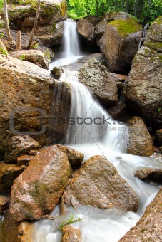 waterfall Kukrauk in summer woods