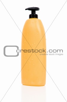 Yellow shampoo bottle