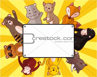 cartoon wildlife animal card