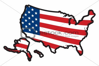United States With Stars and Stripes