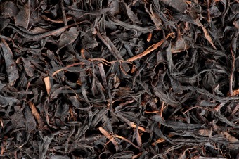 dry black tea leaves