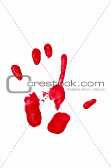 Hand print with red paint