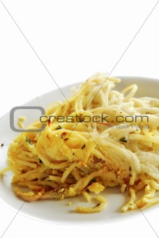 Appetizing pasta on plate