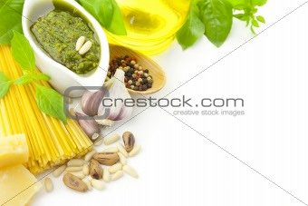 Ingredients for Italian cooking / frame composition / isolated o