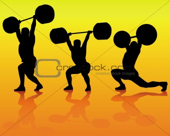 weightlifters silhouettes