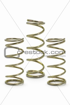 Three metal spring coils 