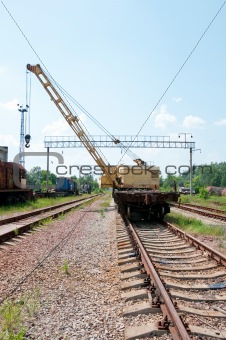 Old Rail Track Mounted Crane