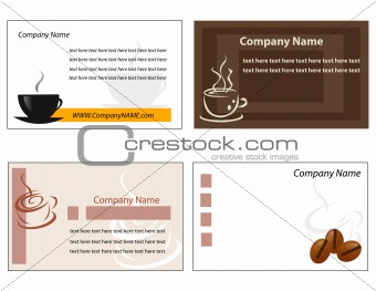 Template designs of menu and business card for coffee shop and r