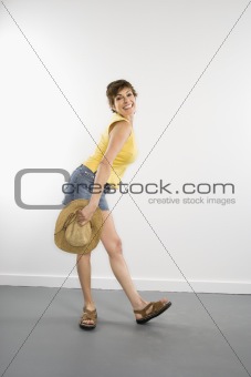 Woman posing playfully.