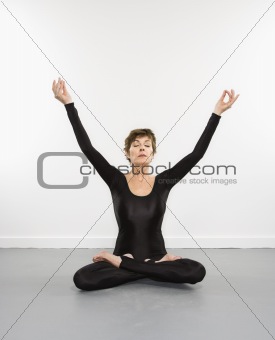 Woman doing meditation.
