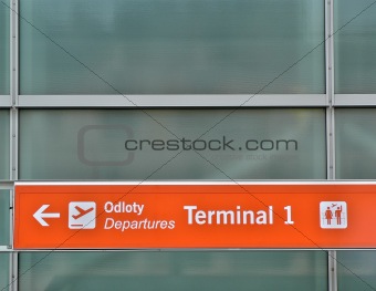 Departure terminal sign