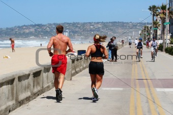 Couple running
