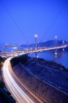 Ting Kau bridge at night, hong kong