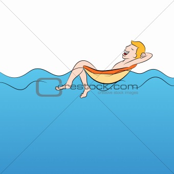 Man Floating in a Pool of Water
