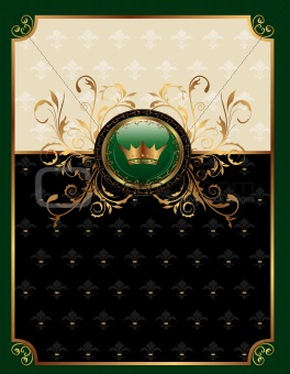 gold invitation frame or packing for elegant design