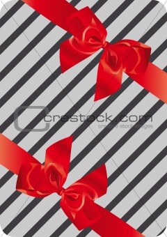 Gift wrapping with two ribbons