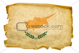 Cyprus flag old, isolated on white background.
