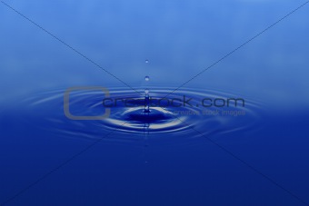 Pperfect water drop on blue background