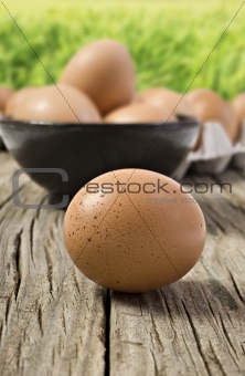 Fresh healthy farm eggs ready to be cooked