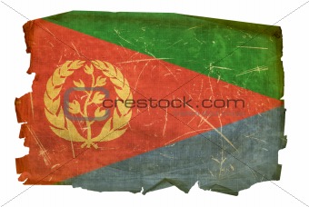 Eritrea Flag old, isolated on white background.