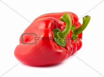 two fresh red peppers