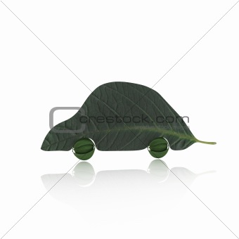 Green Car Concept isolated over white background