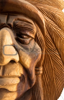 Wood carved Indian 
