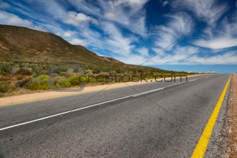 South African, lonely road or highway with a vision - horizontal