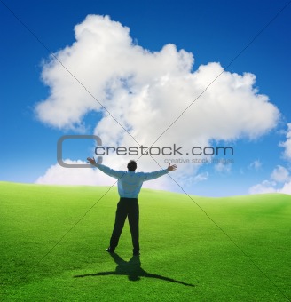 man and cloud