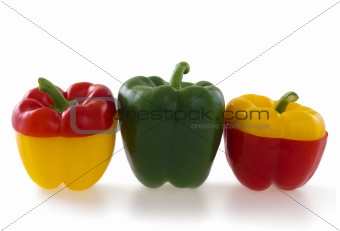 Three bell peppers