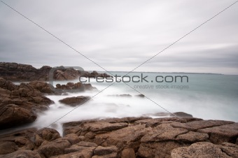 Seascape long exposure on Brittany coast