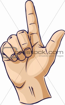 Hands showing one finger gesture