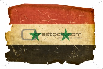 Syrian Flag old, isolated on white background
