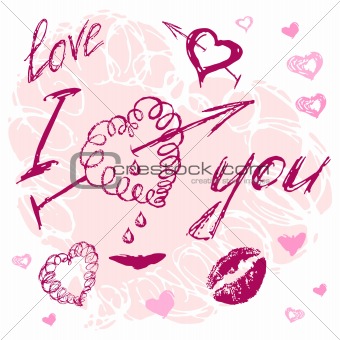 valentine I Love You Vector Lettering