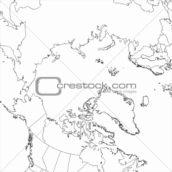 Blank Arctic Ocean Map