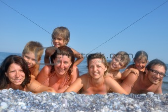 beach happy family people group 