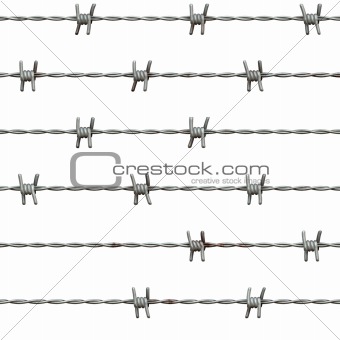 Barbed wire, isolated on white background