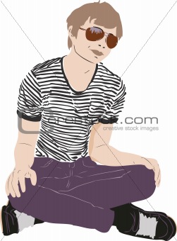 guy with glasses on the floor